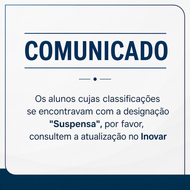 Comunicado classificacao suspensa