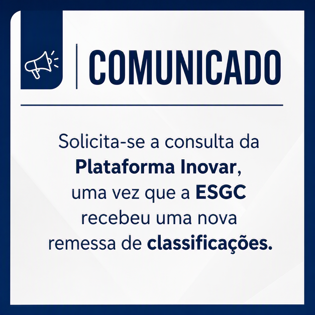 Comunicado nova remessa classificacoes