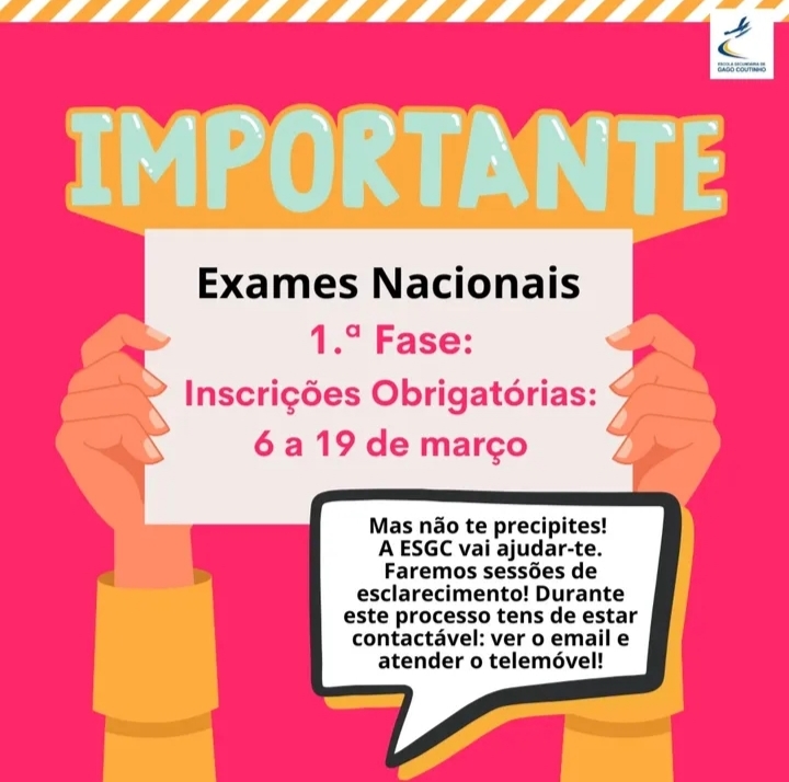 Exames Nacionais 2025 2026 1º aviso