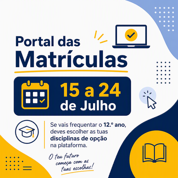 Portal Matriculas opcoes 12ano 2026 2027